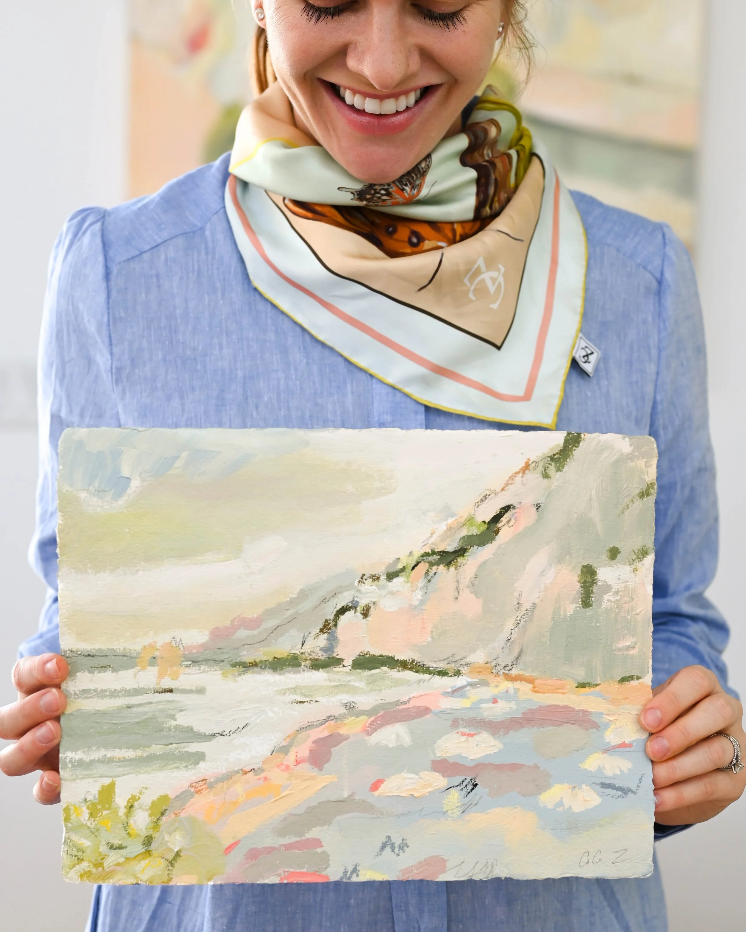 Modern abstract paintings of Landscape Coast in Acrylic & Pastel